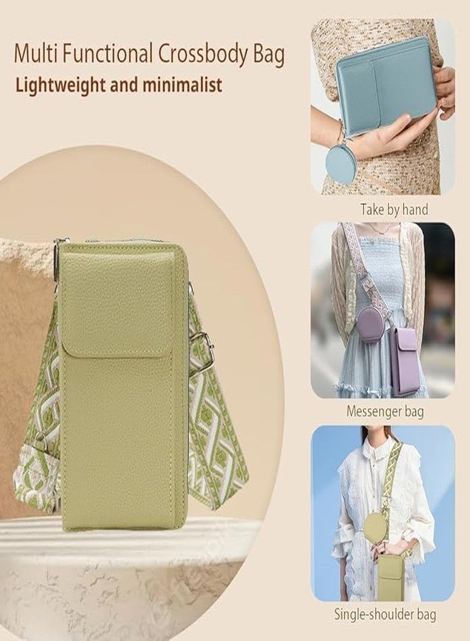 موكا حقيبة كروس صغيرة للنساء من موكا، مزودة بحامل للهاتف المحمول، وجيب، ومحفظة، وحزام كتف قابل للتعديل، وفتحات للبطاقات، ومحفظة صغيرة للعملات المعدنية (أخضر). - Image 4